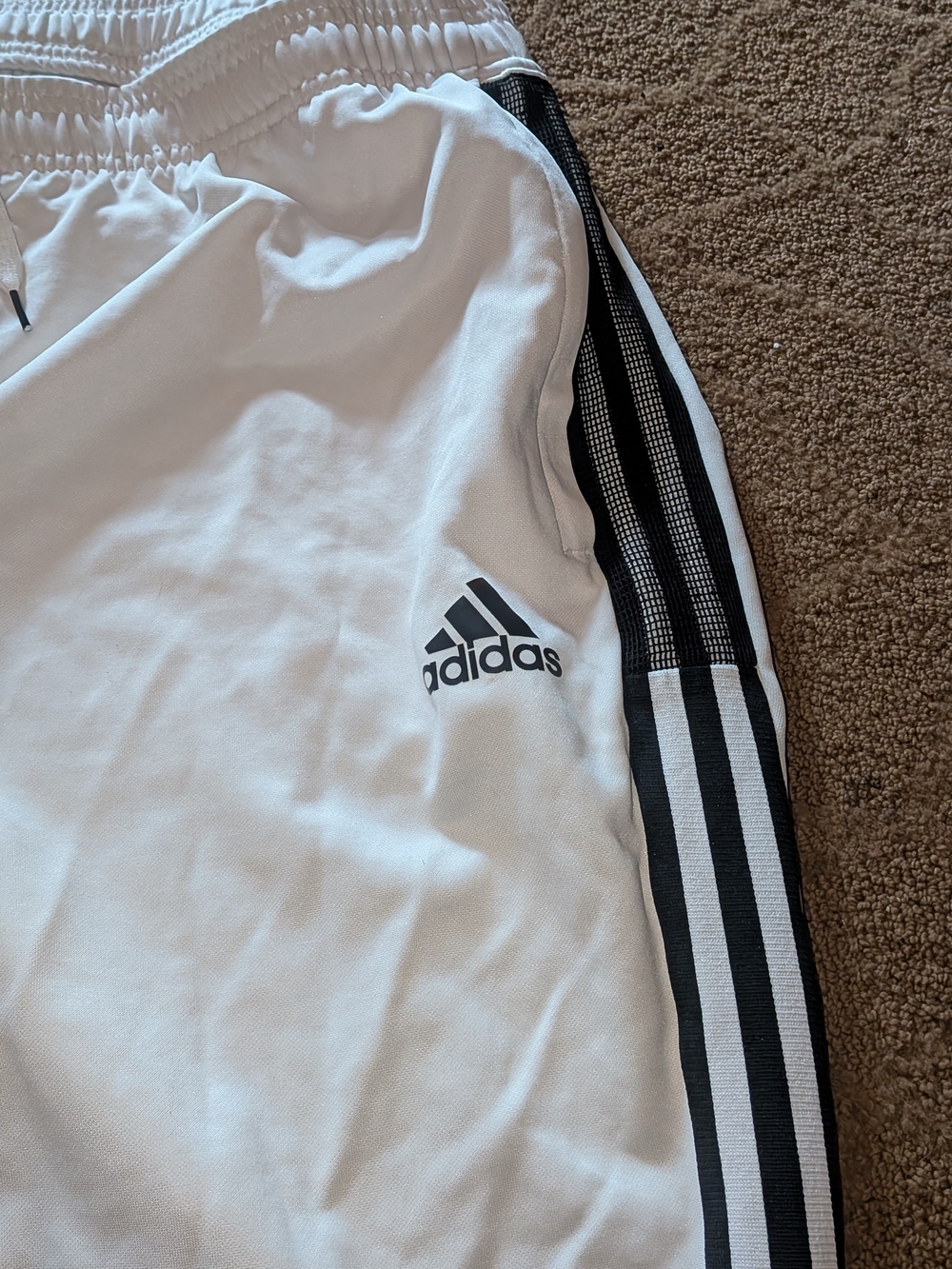 adidas White Track Pants Black Three-Stripe Accent WOMANS 2X 2XL - Picture 2 of 2